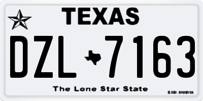 TX license plate DZL7163