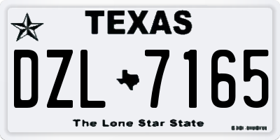 TX license plate DZL7165