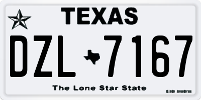 TX license plate DZL7167