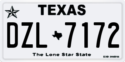TX license plate DZL7172