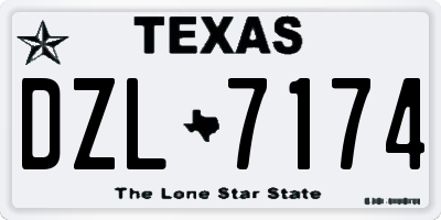 TX license plate DZL7174