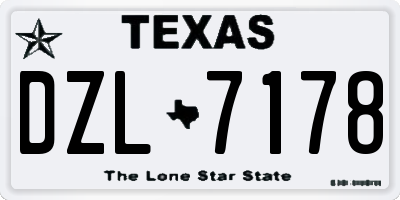 TX license plate DZL7178