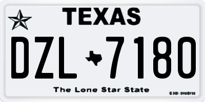 TX license plate DZL7180
