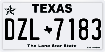 TX license plate DZL7183