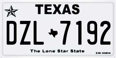 TX license plate DZL7192