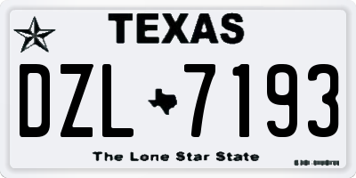TX license plate DZL7193