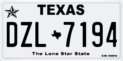 TX license plate DZL7194