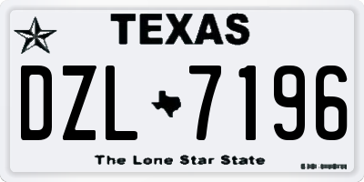 TX license plate DZL7196