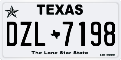 TX license plate DZL7198