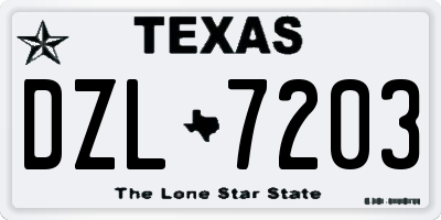 TX license plate DZL7203