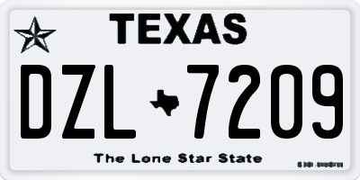 TX license plate DZL7209