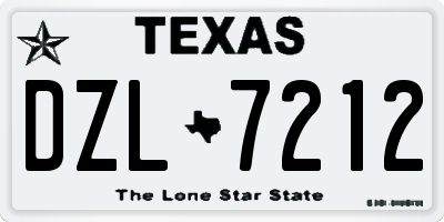 TX license plate DZL7212