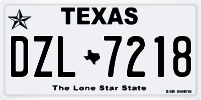 TX license plate DZL7218