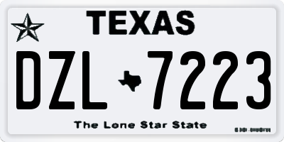 TX license plate DZL7223