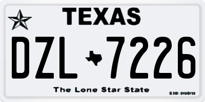 TX license plate DZL7226