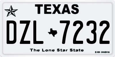TX license plate DZL7232