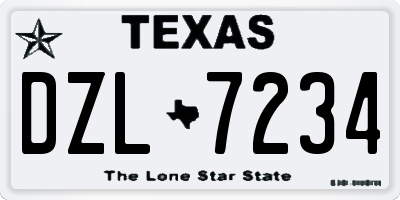 TX license plate DZL7234