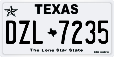 TX license plate DZL7235