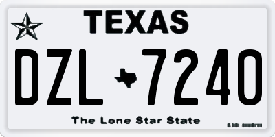 TX license plate DZL7240