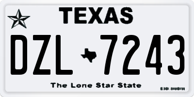 TX license plate DZL7243