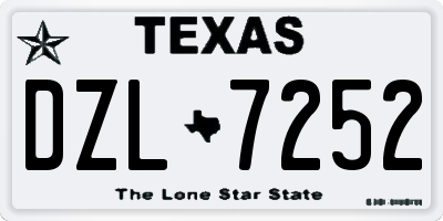 TX license plate DZL7252