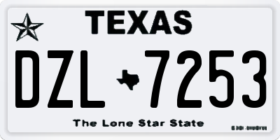 TX license plate DZL7253
