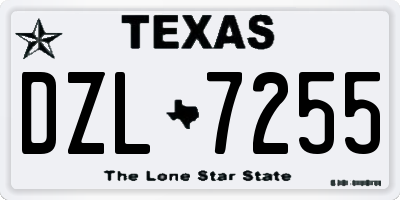 TX license plate DZL7255