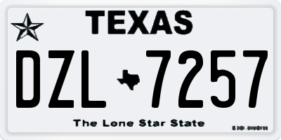 TX license plate DZL7257