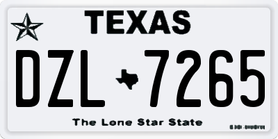 TX license plate DZL7265