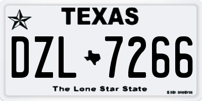 TX license plate DZL7266