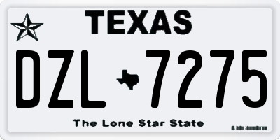 TX license plate DZL7275