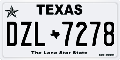 TX license plate DZL7278