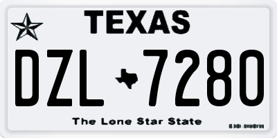 TX license plate DZL7280