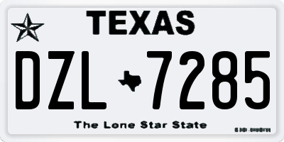 TX license plate DZL7285