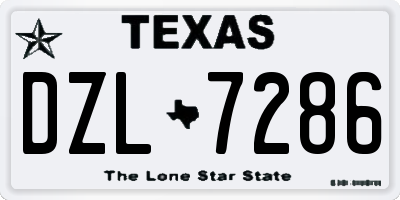 TX license plate DZL7286