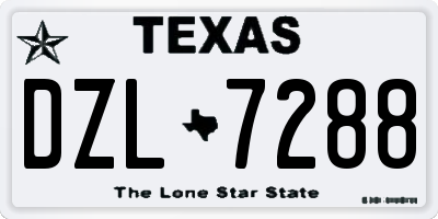 TX license plate DZL7288