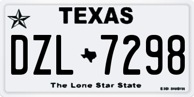 TX license plate DZL7298