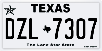 TX license plate DZL7307
