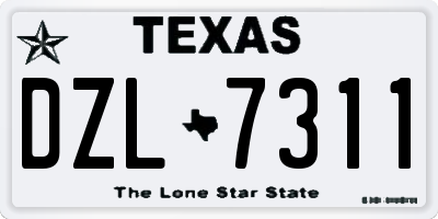 TX license plate DZL7311