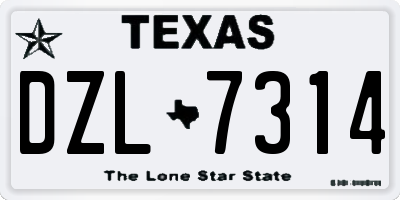 TX license plate DZL7314