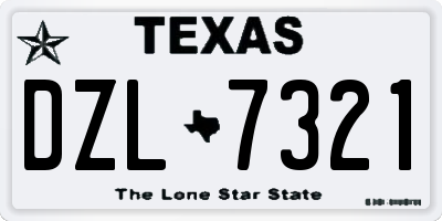 TX license plate DZL7321