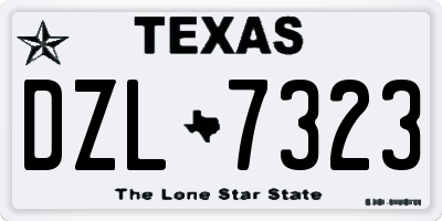 TX license plate DZL7323