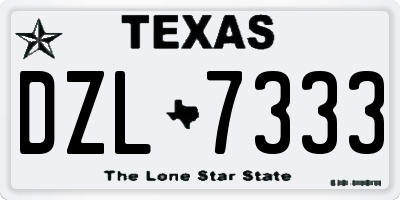 TX license plate DZL7333