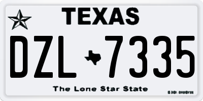 TX license plate DZL7335