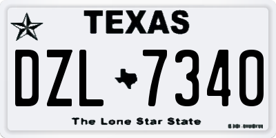 TX license plate DZL7340