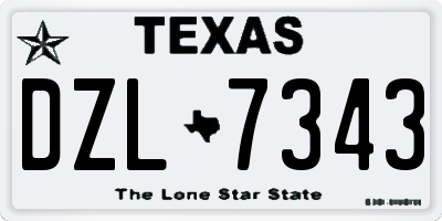 TX license plate DZL7343