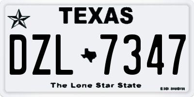 TX license plate DZL7347