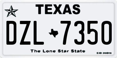 TX license plate DZL7350