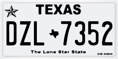 TX license plate DZL7352