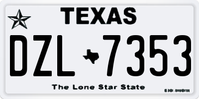 TX license plate DZL7353